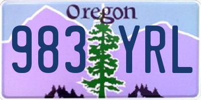 OR license plate 983YRL