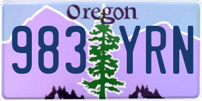 OR license plate 983YRN