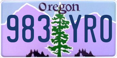 OR license plate 983YRO