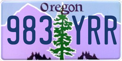 OR license plate 983YRR