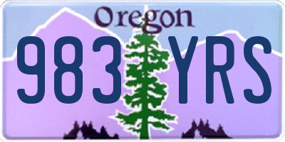 OR license plate 983YRS