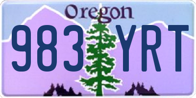 OR license plate 983YRT