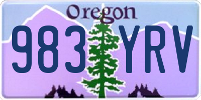 OR license plate 983YRV