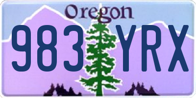 OR license plate 983YRX