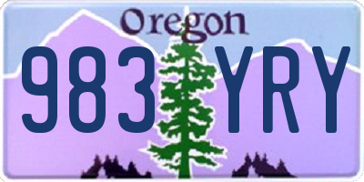 OR license plate 983YRY