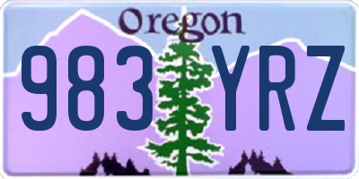 OR license plate 983YRZ