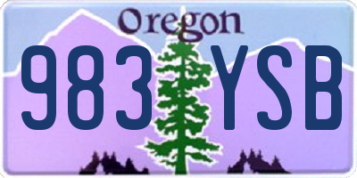 OR license plate 983YSB