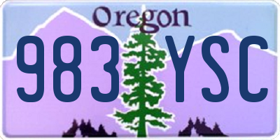 OR license plate 983YSC