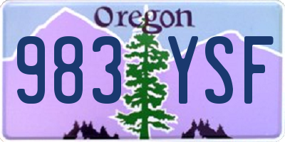 OR license plate 983YSF