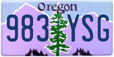 OR license plate 983YSG
