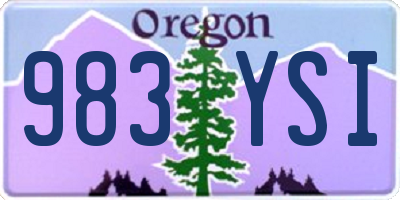 OR license plate 983YSI