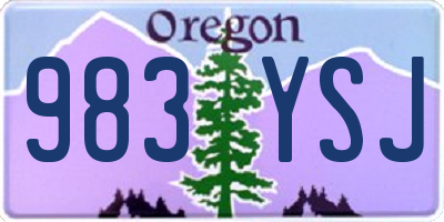 OR license plate 983YSJ