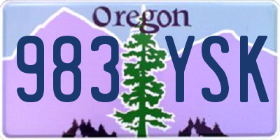 OR license plate 983YSK