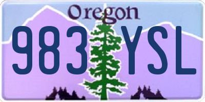 OR license plate 983YSL