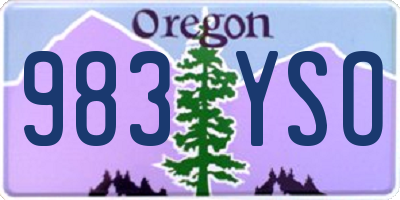 OR license plate 983YSO