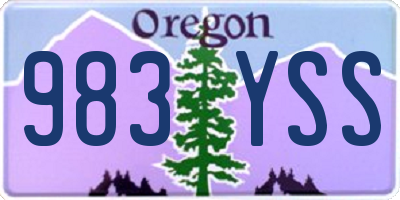 OR license plate 983YSS