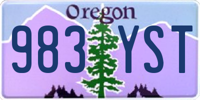 OR license plate 983YST