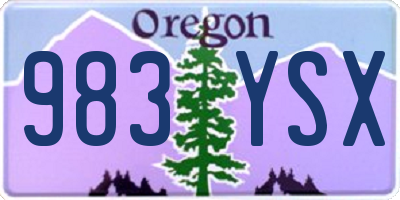 OR license plate 983YSX