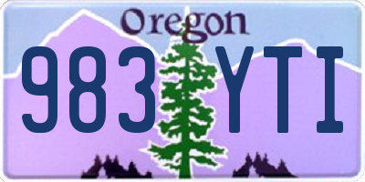 OR license plate 983YTI