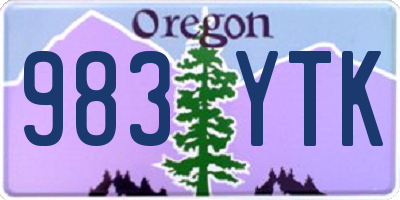 OR license plate 983YTK