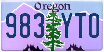 OR license plate 983YTO