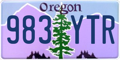 OR license plate 983YTR