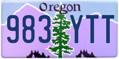 OR license plate 983YTT