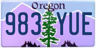 OR license plate 983YUE