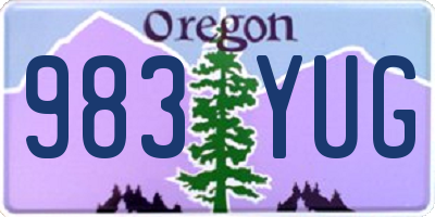 OR license plate 983YUG