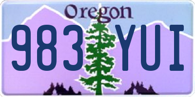 OR license plate 983YUI