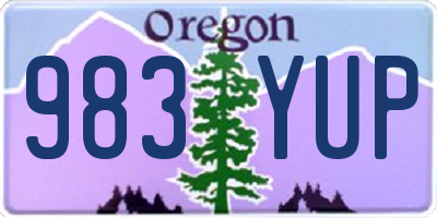 OR license plate 983YUP