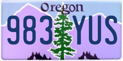 OR license plate 983YUS