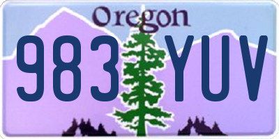 OR license plate 983YUV