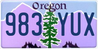 OR license plate 983YUX