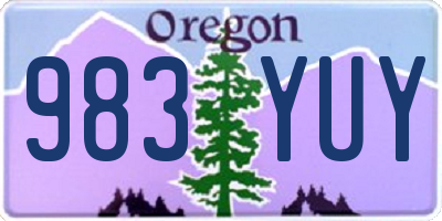 OR license plate 983YUY