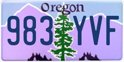 OR license plate 983YVF