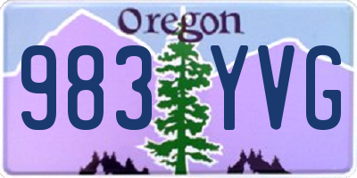 OR license plate 983YVG