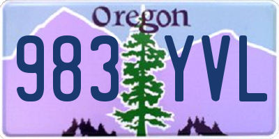 OR license plate 983YVL