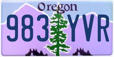 OR license plate 983YVR