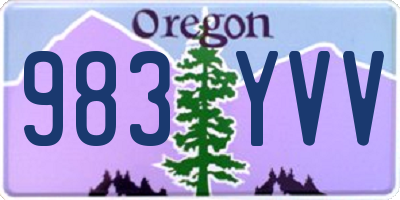 OR license plate 983YVV