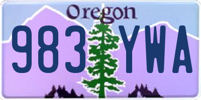 OR license plate 983YWA