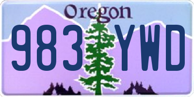 OR license plate 983YWD