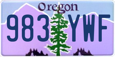 OR license plate 983YWF