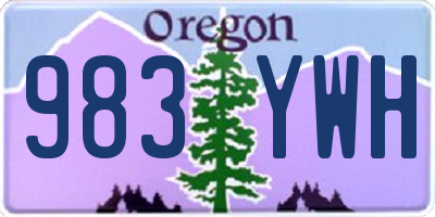 OR license plate 983YWH