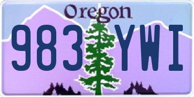 OR license plate 983YWI