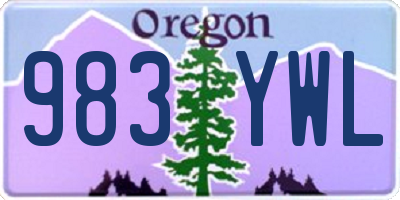 OR license plate 983YWL