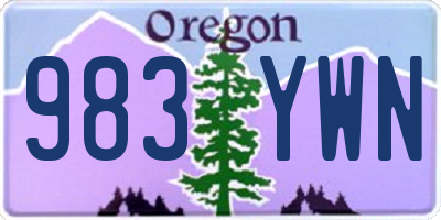 OR license plate 983YWN