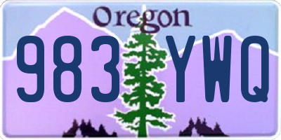 OR license plate 983YWQ