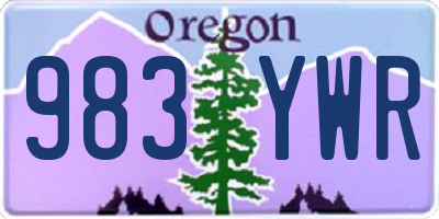OR license plate 983YWR