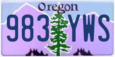OR license plate 983YWS